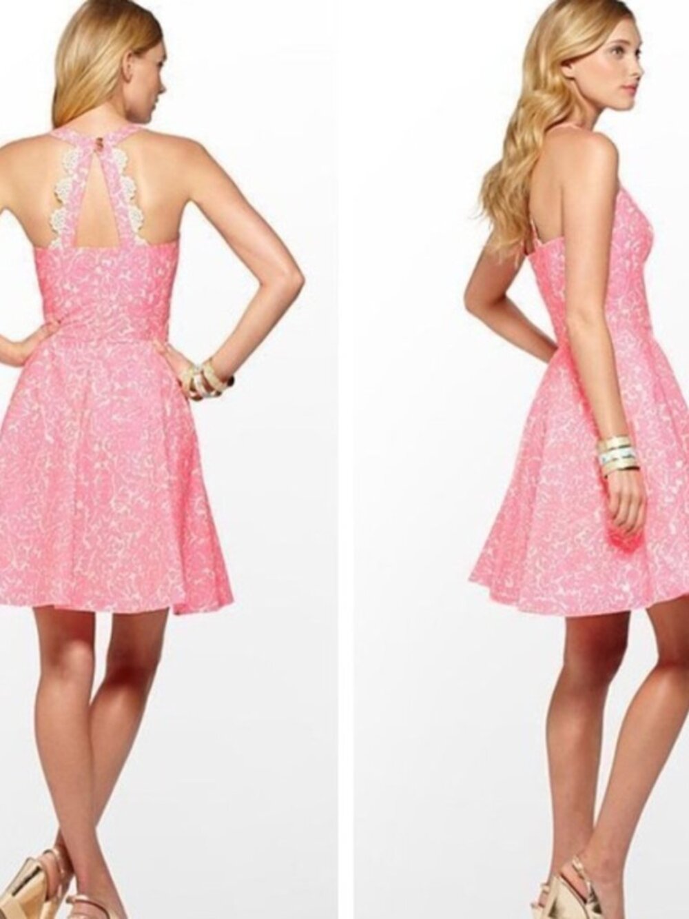 NEW Lilly Pulitzer Sz 4 Pink Floral Lace And Pearl Zo Dress $198